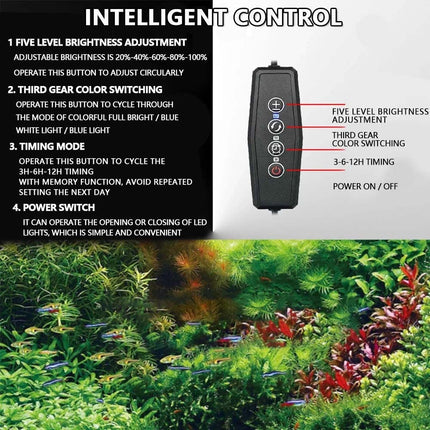 60-80CM Aquarium Light Fish Tank LED Lighting Full Spectrum Aqua Plant Lamp
