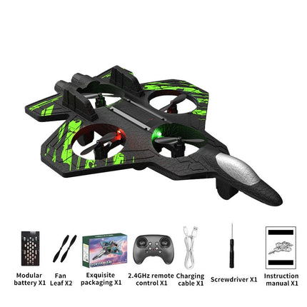 2026 Upgraded Skyriders RC Jet Stunt Fighter Jet LED Lights 360 Flip Foam Plane