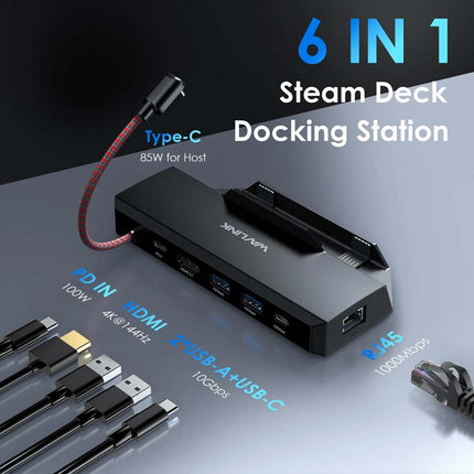 Docking Station for Steam Deck/ROG 4K@144Hz USB-C Dock 100W PD 3x 10G USB 3.2