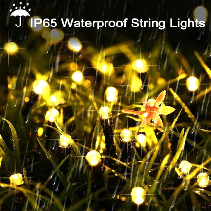 Solar Powered Christmas String Lights Outdoor Waterproof LED Garden Warm White