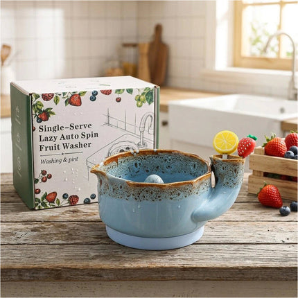 1Pcs Self Spinning Berry Washing Bowl Berry Bowls with Holes Washer Spinner+Fork