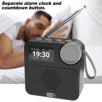 Portable Digital DAB+FM Radio & Bluetooth 5.3 Broadcasting Player Rechargeable