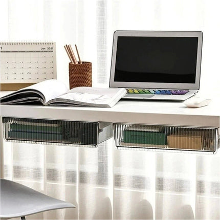 Multipurpose Under Desk Drawer Organizer Slide Buckle Desk Storage Drawer Home