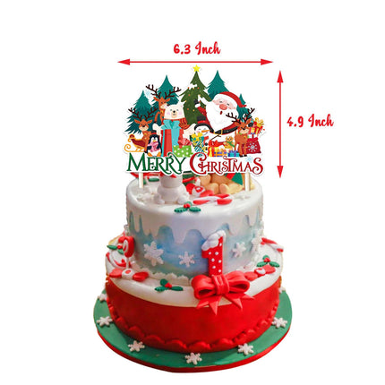 Merry Christmas Party Decoration Set, Banners, Cake & Cupcake Toppers, Balloons