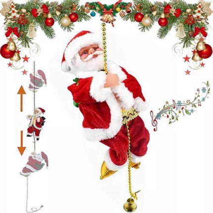 4PCS Electric Christmas Santa Claus Musical Climbing Rope Xmas Party Decor