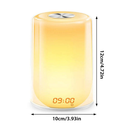 7 Color Wake up Light Sunrise Alarm Clock LED Touch Bedside Sounds Night Lamp
