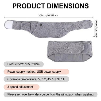 USB Electric Heating Menstrual Heat Pad Belt For Period Pain Relief Cramps Waist