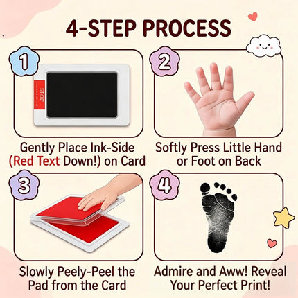 4-Pack Handprint Footprint Inkless Pad Kit Clean Touch Pet Paw Print Set