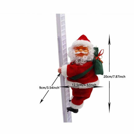 Electric Christmas Santa Claus Climbing Ladder Musical Toys Xmas Gift Decor