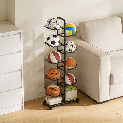 9-Ball Storage Rack Basketball Holder Garage Sports Organizer Ball Display Stand
