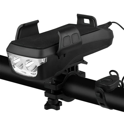 LED 4 In 1 Horn LED Bike Headlight Lamp Horn Power USB Rechargeable 3 Mode