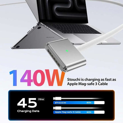 140W USB-C to MagSafe 3 Cable 2m  Silver Charger & Cable Type C Charging MacBook Pro Air M2 M3 M4