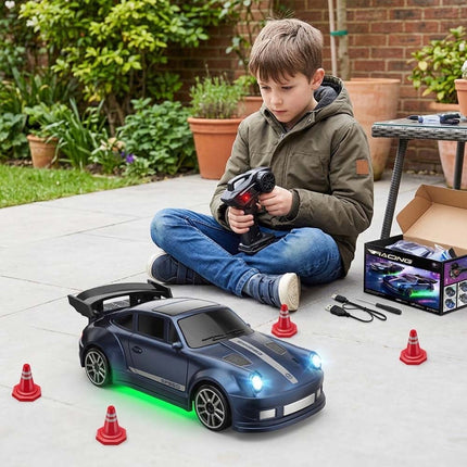 1:64 2.4G High Speed Drift Rc Car 4WD Remote Control Car Mini GTR Racing Model Deep Blue