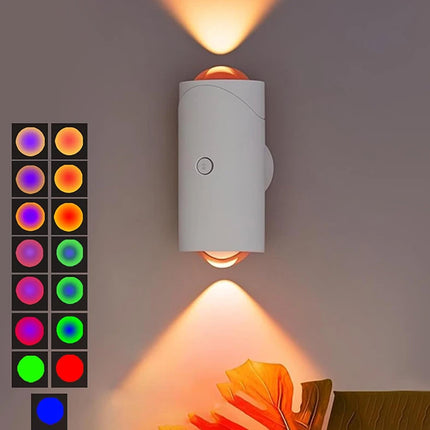 Body Motion Sensor LED Night Light Stairs Doorway Bedside Toilets RGB Wall Lamp