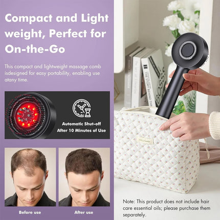 Electric Hair Growth Massage Scalp Brush Oil Applicator Red Light Therapy