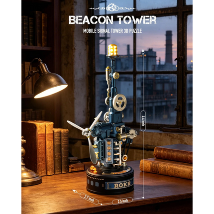 Pulse Beacon Tower Mechanical Puzzle Metal DIY 3D Puzzle Kit Adult Gifts