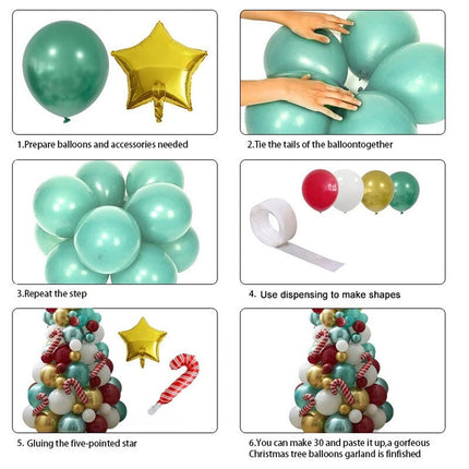 96PC Red White Christmas Tree Balloon Kit Xmas Party Decorations Garland Arch Ki