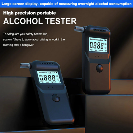 Police LCD Digital Breath Alcohol Analyzer Tester Breathalyzer Test Detector
