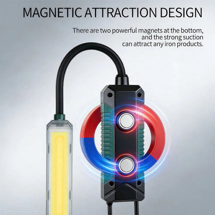 Rechargeable COB LED Work Light Emergency Flashlight Magnetic Handheld Torch USB