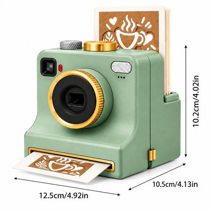 3D Printed Latte Art Camera, Coffee Powder Printer with Multiple Stencil Cards