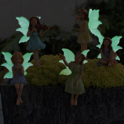 5pcs Miniature Fairy Figurines Ornaments, Outdoor Garden & Home Decor Accessories