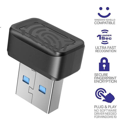USB Fingerprint Key Reader for Windows 7/8/10/11 Hello Security Key Biometric Sc
