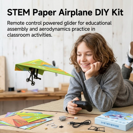 DIY Remote Control RC Paper Airplane Kit with Gyro Stabilizer & Dual Propellers