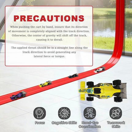 5m Flexible Race Track Roll Up Car Track Include 4 Alloy Xmas Gifts