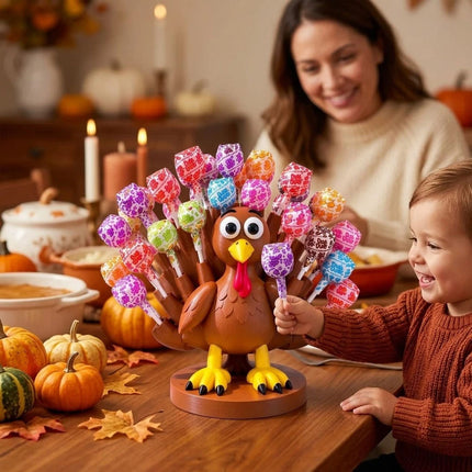 Thanksgiving Turkey Lollipop Holder, 3D Printed Turkey Lollipop Stand and Candy