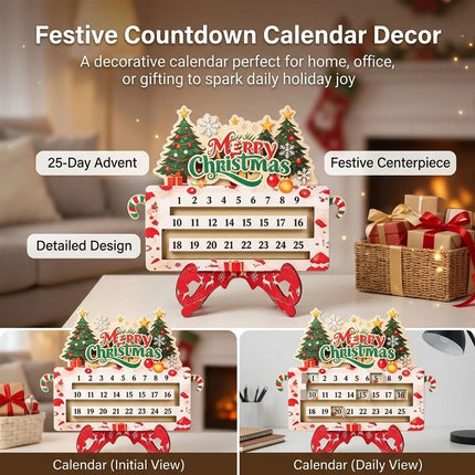 Christmas Advent Calendar Laminated Cardboard Wall Hanging Gift Box 25 Day 1pc