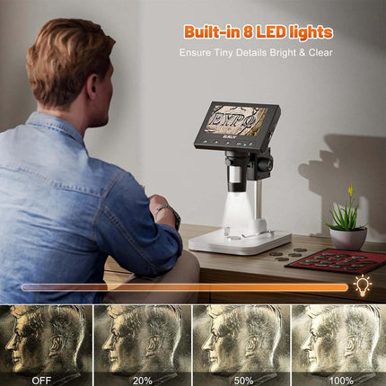 4.3" LCD Digital Microscope Coin Magnifier 1000x LCD Digital Microscope Coin Microscope for Collector