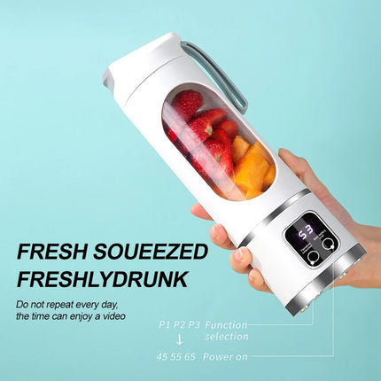Rechargeable Portable USB Electric Fruit Juicer Blender Travel Bottle Household White
