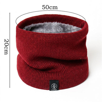 For Women Men Neck Warmer Tube Winter Knitted Scarf Thermal Warm Thicken Chunky Wine