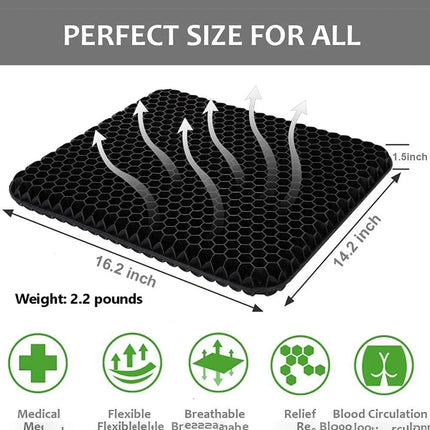 Double Layer Gel Honeycomb Seat Comfort Cooling Support Cushion Flex Pain Relief