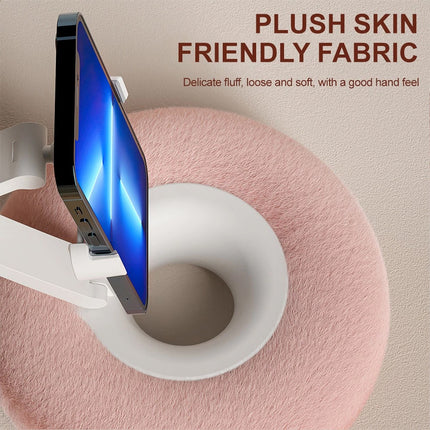 Fuzzy Bowl Phone Holder, Tablet Pillow Stand, Adjustable Phone Holder for Beds