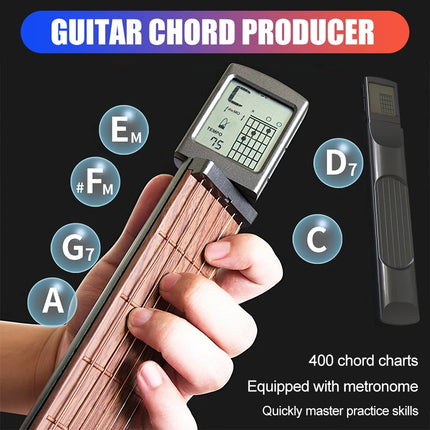 Pocket Guitar Chord Practice Tool Guitar Neck Trainer with Rotating Chord Chart
