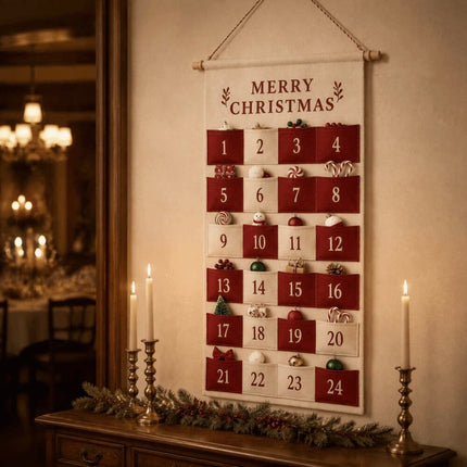 Fabric Christmas Countdown Calendar Hanging Advent Calendar Christmas