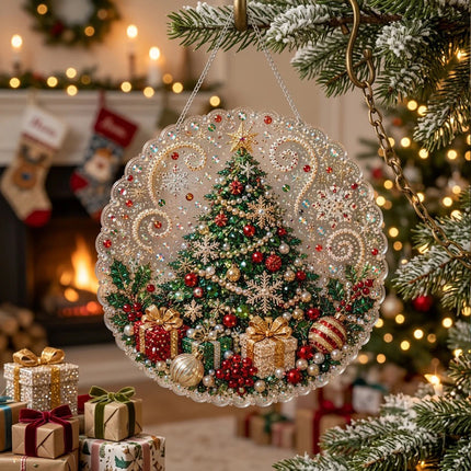5D DIY Christmas Pearl Diamond Art Painting Hanging Pendant Ornament Kit Gift Christmas tree