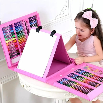 208PCS   Art Set Box Case Paint Draw Drawing Colour Pencils Pastels Gift Kit