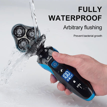 Mens Electric Shaver Razor Wet Dry Rotary Cordless USB Rechargeable Charging