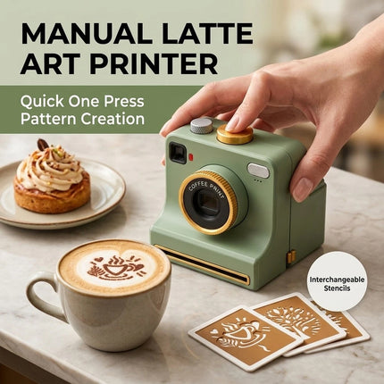 3D Printed Latte Art Camera, Coffee Powder Printer with Multiple Stencil Cards