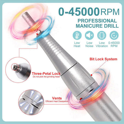 45000RPM Rechargeable Electric Nail Drill Machine Manicure Machine Portable