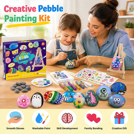 Rock Painting Kit DIY Arts Crafts Supplies Party Gift Set