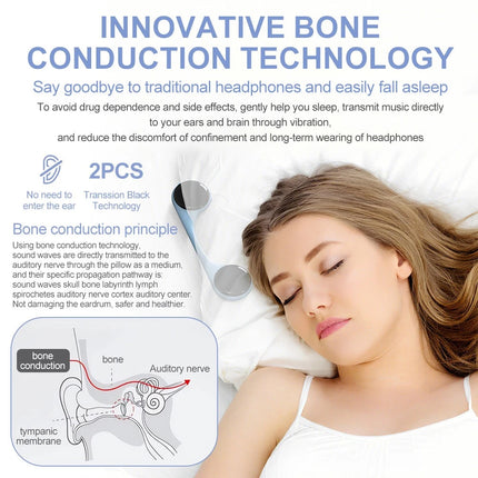 Under-Pillow Bone Conduction Sleep Speaker Bluetooth 5.4, White Noise,Sleep Aid Grey