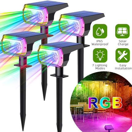 4x Solar Spot Lights Garden Outdoor Pathway Lawn Fence Lamp rgb Spotlight Light
