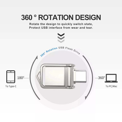 128GB USB 3.0 Type C Memory Stick Otg Flash Drive for Android Samsung Silver