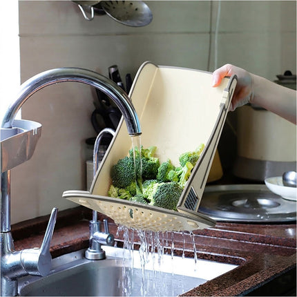 White Multi-purpose 6-in-1 Food Prep Board Portable Kitchen Cooking Tool
