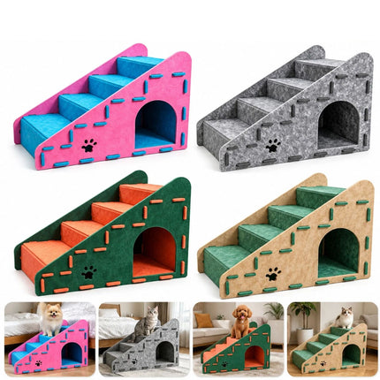 4 Step Ramp Stairs for Sofa & Chair NonSlip Sturdy Pet Steps Cats Dogs