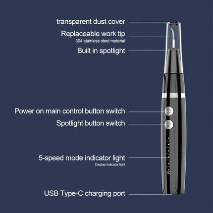 Ultrasonic Tooth Cleaner Plaque Remover Teeth Stain Tartar Calculus Remove
