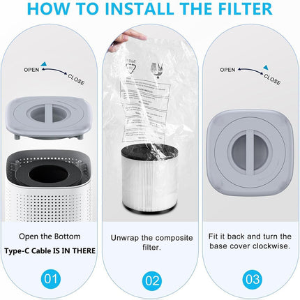 Premium Home Air Purifier for Large Rooms Smoke  Pet Odors